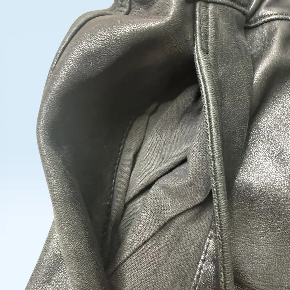 Surface to Air Black Lamb Nappa Leather Shorts Elastic Waist Men’s Size M